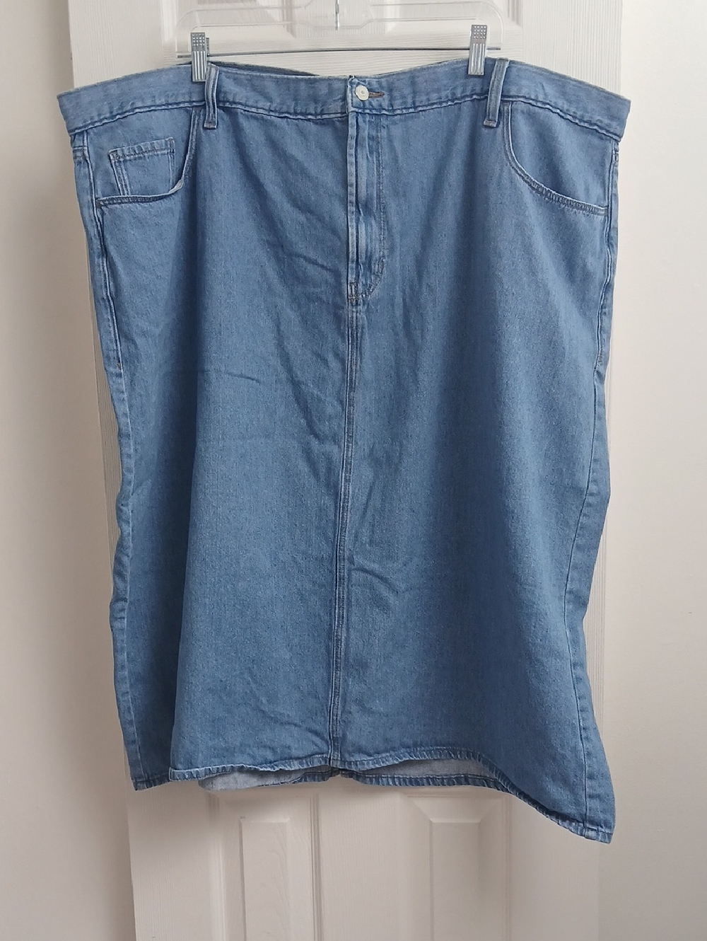 Old Navy High Rise Light Wash Denim Midi Skirt Size 28